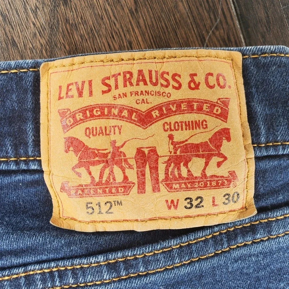 Levis 512 Men's Jeans Size 32x30 Blue Medium Wash Slim Taper Fit Classic Denim